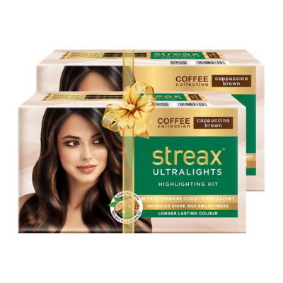 Buy Streax Ultralights Highlighting Kit-Coffee Collection-Cappuccino Brown  (Pack of 2) on  at best price.